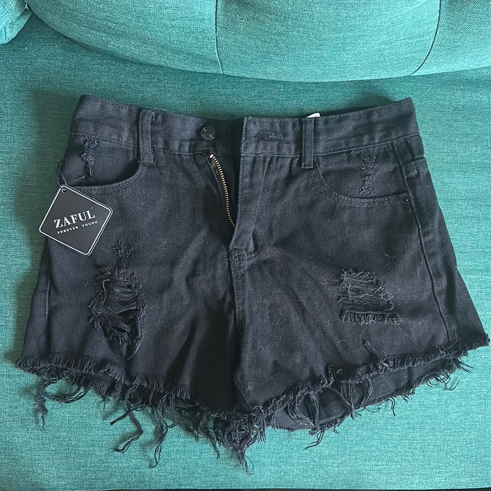 ZAFUL - Black Distressed Shorts | NWT